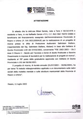 attestazione progetto di ricerca provincia